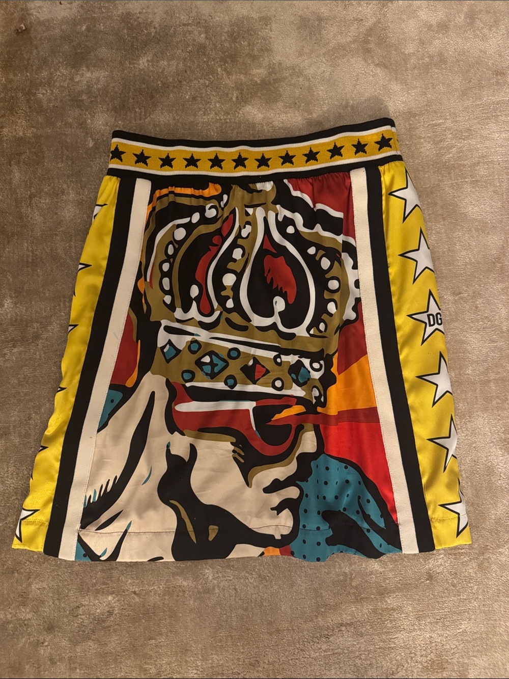 Dolce & Gabbana Black & Yellow Pop-Art Leopard Mini Skirt - Picture 2 of 4